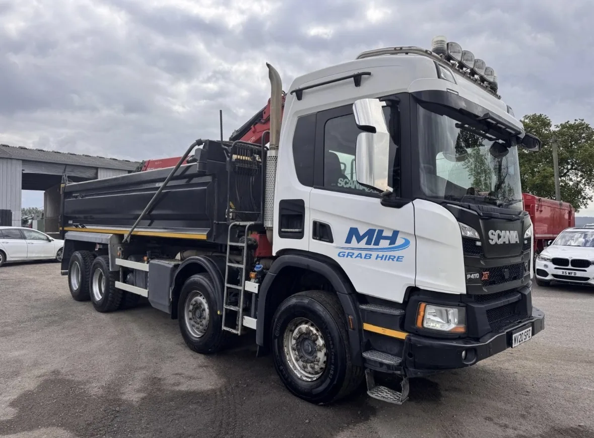 MH Grab Hire lorry at the yard